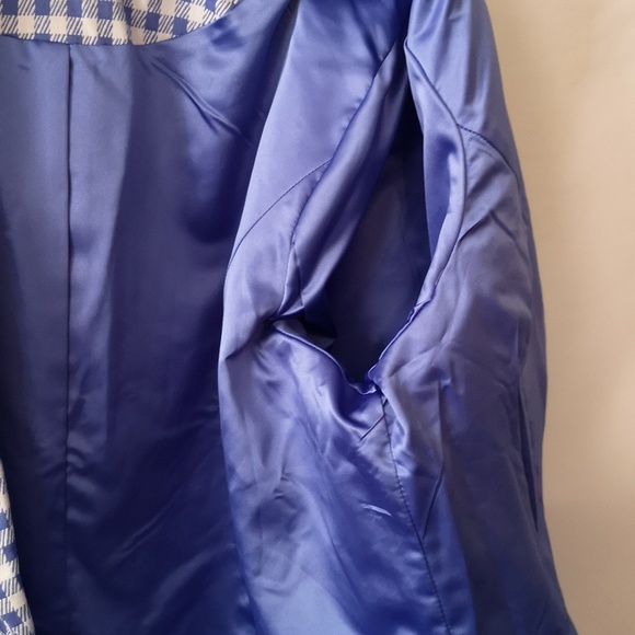 Lovely Like-new Isaac Mizrahi One Button Blazer 3/4 Sleeves White & Blue Size 26 - Picture 6 of 8